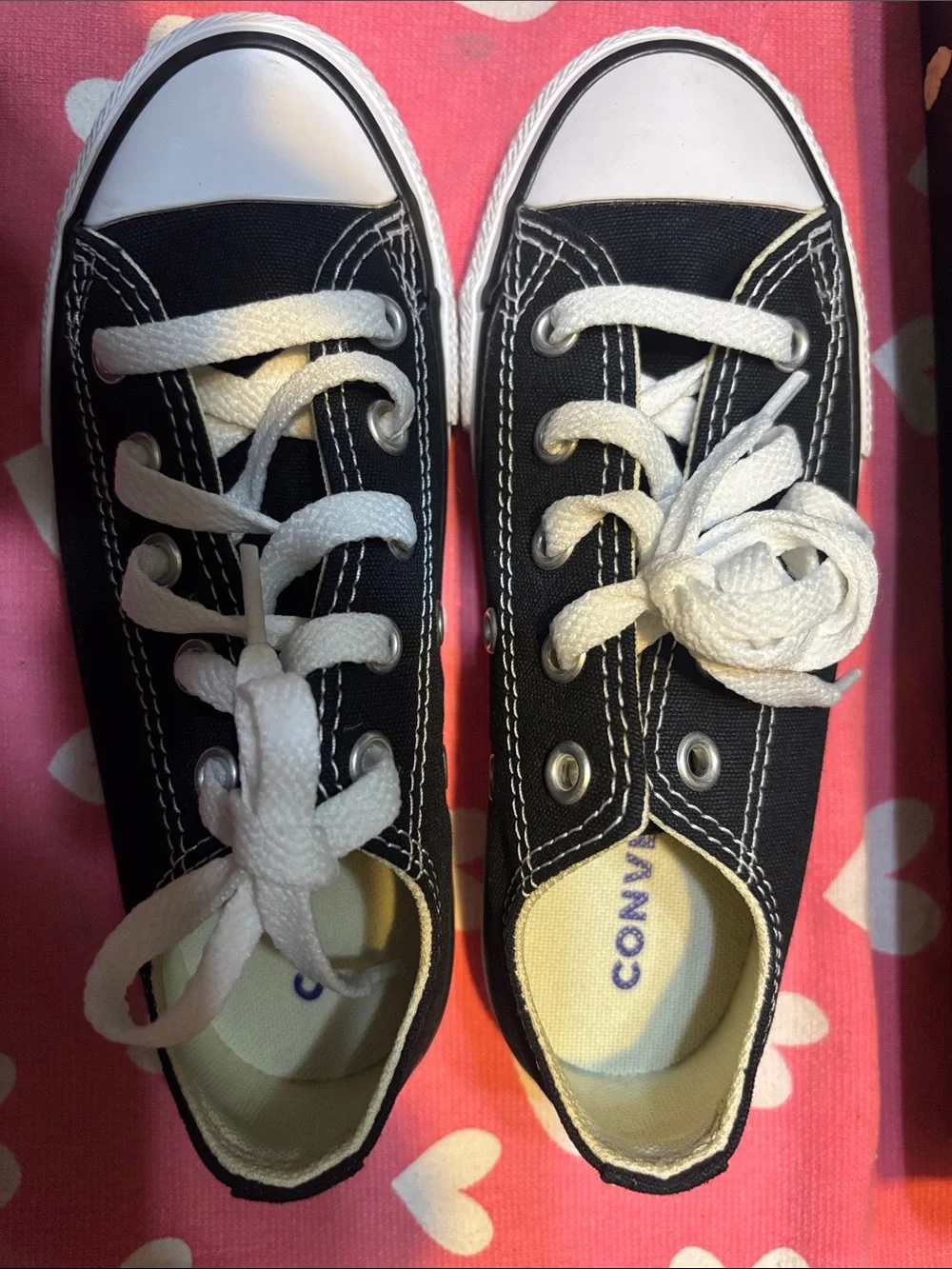 Converse Kids Black and White Low Top Canvas Sneakers
